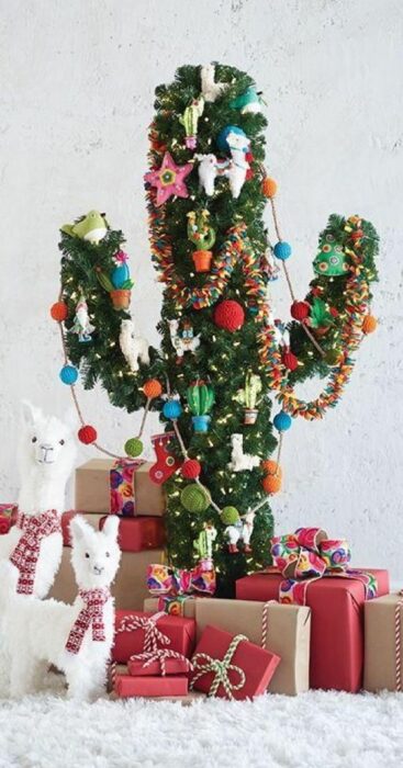 Árbol de navidad en forma de cactus 