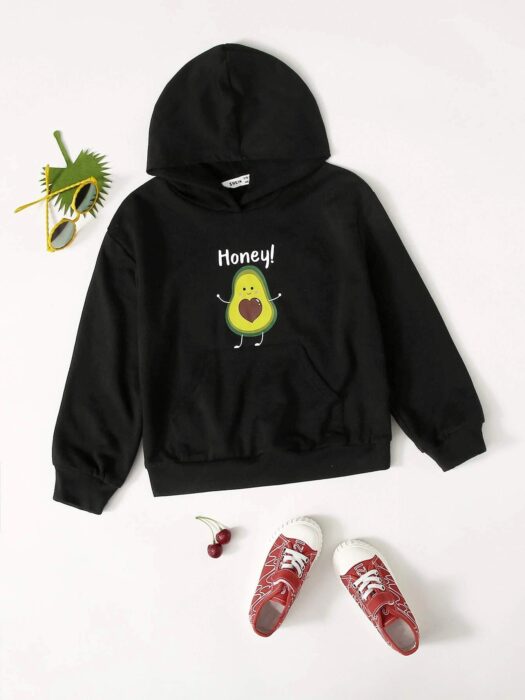 Sudadera con estampado de aguacate miniatura; Artículos para las chicas que aman el aguacate 