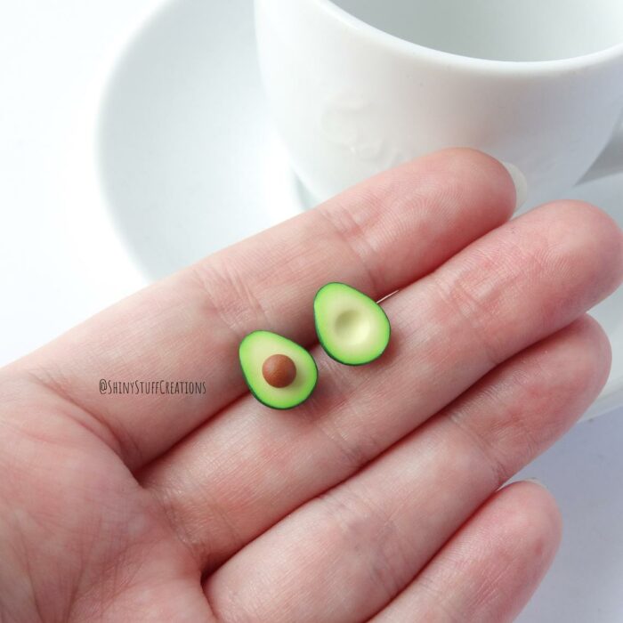 Pendientes en forma de aguacate miniatura; Artículos para las chicas que aman el aguacate 