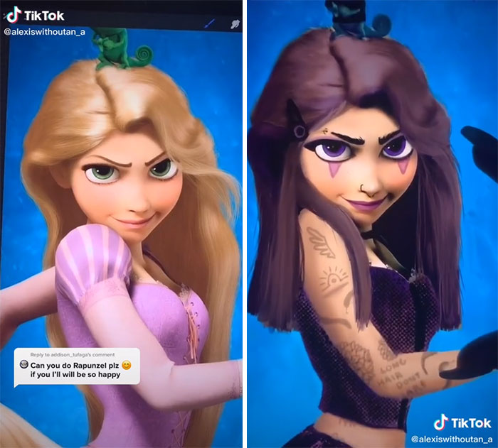 Rapunzel en su versión gótica, ilustrada por Lexis Vanhecke; personajes Disney en una versión gótica y oscura
