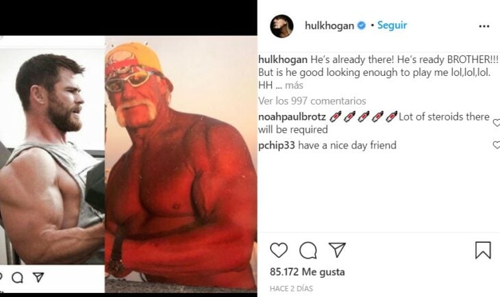 Chris Hemsworth entrenando para el papel de Hulk Hogan 