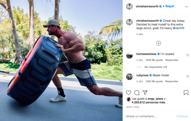 Chris Hemsworth entrenando para el papel de Hulk Hogan 