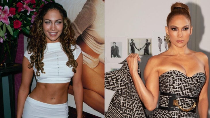 Comparación de Jennifer Lopez en 1995 vs actualmente