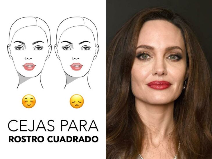 Angelina Jolie sonriendo y mostrando sus cejas; Guía rápida para resaltar tus cejas según la forma de tu rostro