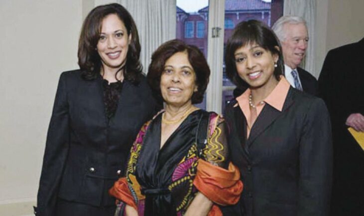 Shyamala Gopalan, junto a sus hijas Kamala Harris y su hermana 