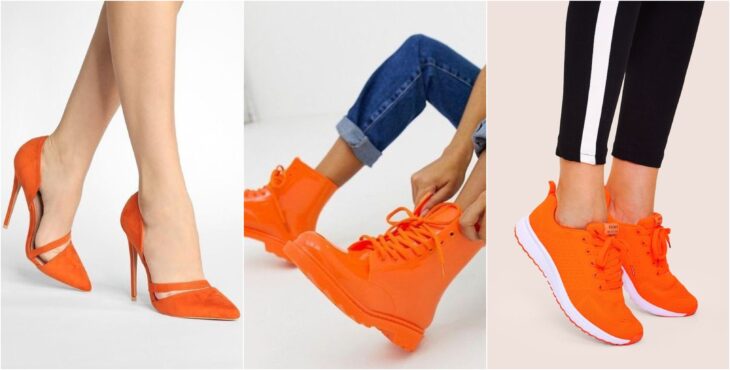 Zapatos en tonos naranjas, botas, zapatillas, tenis; Ideas para usar color naranja en tu outfit