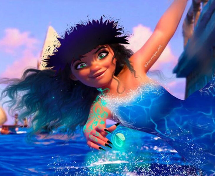 Princesa Moana con atuendo de villana