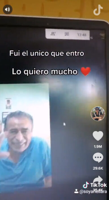 Screen Shot del video del alumno del profesor Carlos cuando estaban ellos dos viendo la película