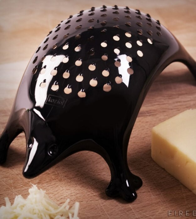 Utensilios bonitos y kawaii de cocina; rallador de queso en forma de puercoespín negro