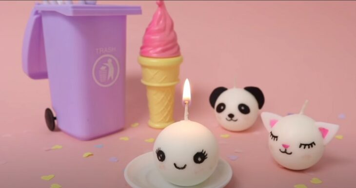 Velas diseño de muñecos kawaii; Tutoriales para hacer tus propias velas aromáticas