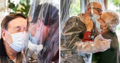 Asilo crea ‘sala de abrazos’ para que los abuelitos puedan abrazar sin riesgo a su familia