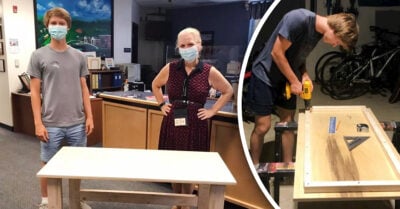 Joven construye y dona 100 escritorios a estudiantes de bajos recursos