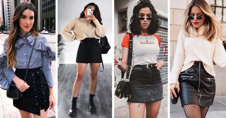 19 Increíbles maneras de combinar tus mini faldas negras