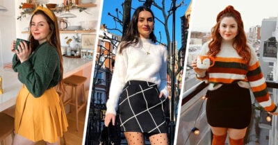 14 Ideas para llevar minifalda con suéter este otoño