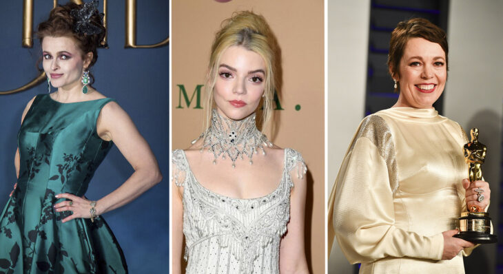 De izquierda a derecha: Helena Bonham Carter, Anya Taylor-Joy y Olivia Colman