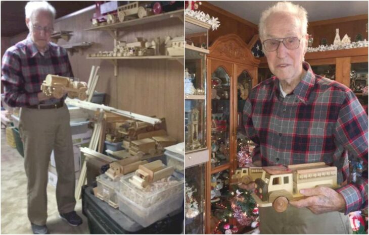 Ed Higinbotham; Abuelito fabrica juguetes de madera y los regala a los niños pobres en Navidad