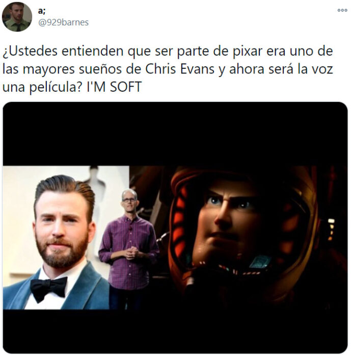 Screen shot de Twitter sobre proyecto Lightyear