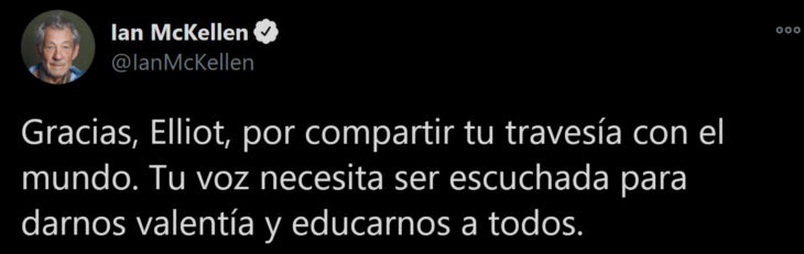 Actor Ian McKellen apoya a Elliot Page, antes Ellen Page, famosos mandan mensajes de orgullo