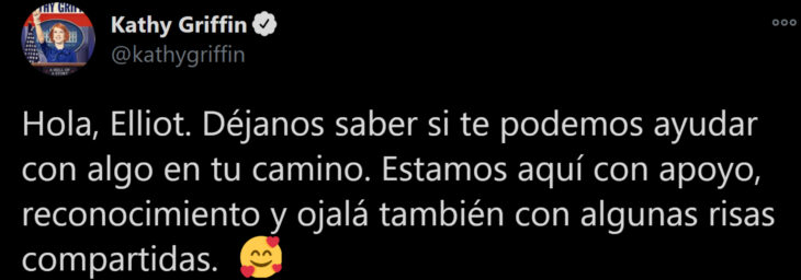 Actriz Kathy Griffin apoya a Elliot Page, antes Ellen Page, famosos mandan mensajes de orgullo