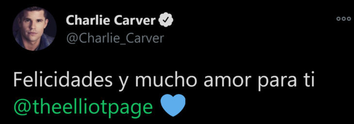 Actor Charlie Carver apoya a Elliot Page, antes Ellen Page, famosos mandan mensajes de orgullo