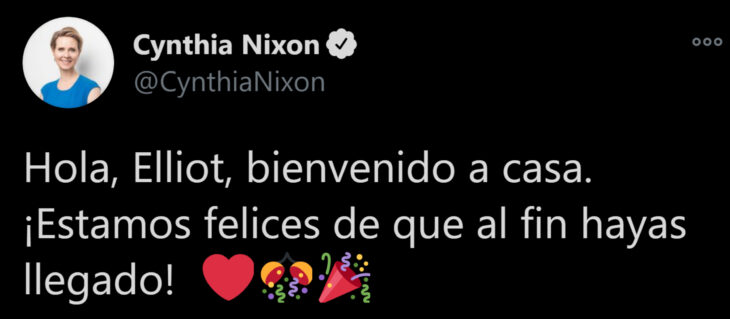 Actriz y activista Cynthia Nixon apoya a Elliot Page, antes Ellen Page, famosos mandan mensajes de orgullo