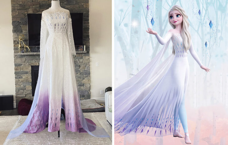 Vestido de la princesa Elsa confeccionado por Sarah Hambly