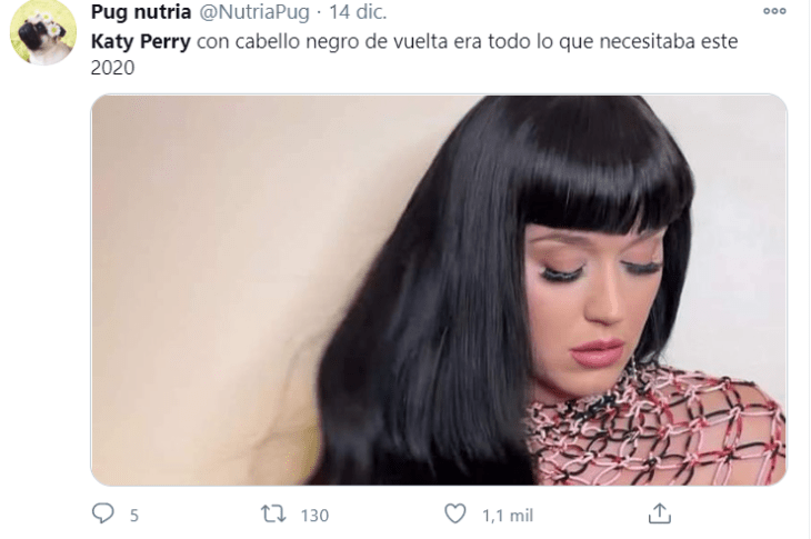 Tuits sobre el cabello negro de Katy Perry