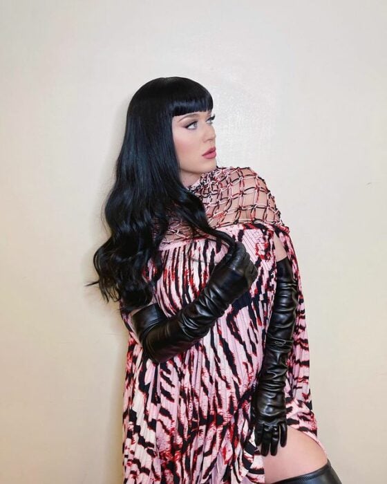 Katy Perry con el cabello negro