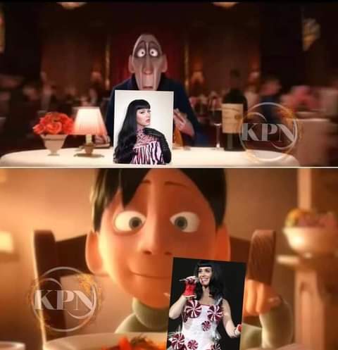 memes sobre el cabello negro de Katy Perry