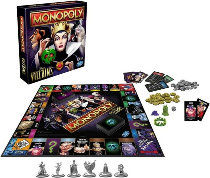 Interior del juego de mesa Monopoly versión villanos Disney; Lanzan Monopoly con todos los villanos Disney y es el regalo perfecto para Navidad