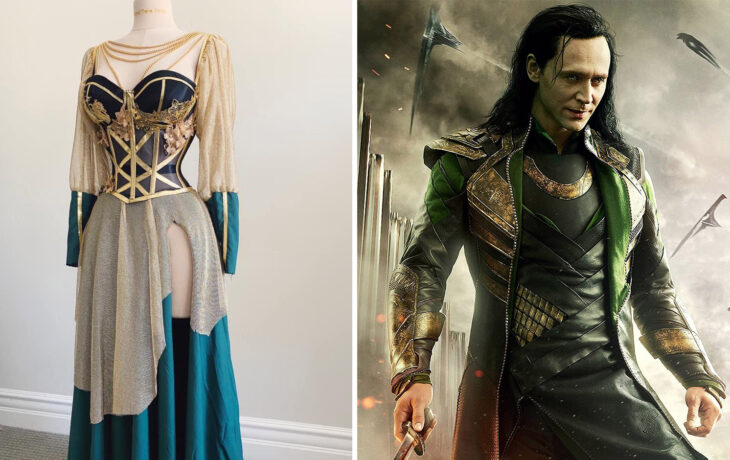 Vestido inspirado en Loki confeccionado por Sarah Hambly