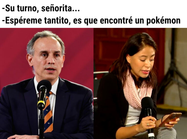 Los memes virales del 2020; Hugo López-Gatell y reportera de El Sol de México, Sarahi Uribe