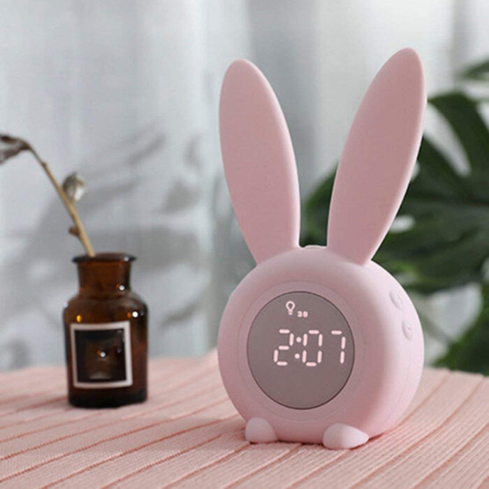 Regalos bonitos para el intercambio de Navidad; reloj despertador kawaii de conejito rosa