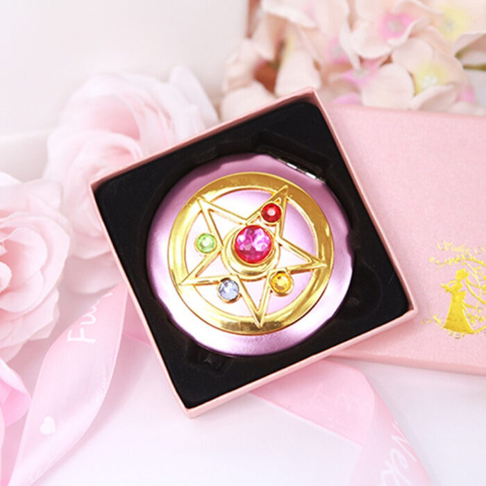 Regalos bonitos para el intercambio de Navidad; espejo de broche de transformación de Sailor Moon