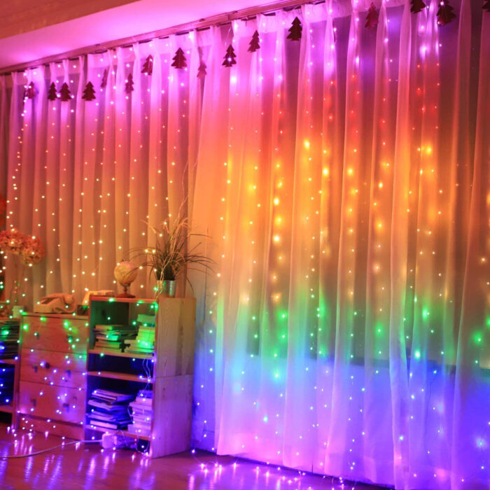 Regalos bonitos para el intercambio de Navidad; luces led de colores del arcoíris para cortinas