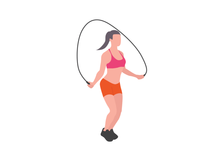Ilustración de mujer saltando la cuerda 