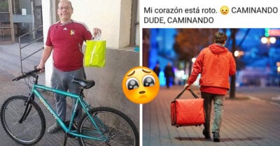 Obsequian bicicleta a repartidor de 60 años que hacía sus entregas a pie