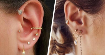 13 Ideas para combinar tus piercings de oído este 2021