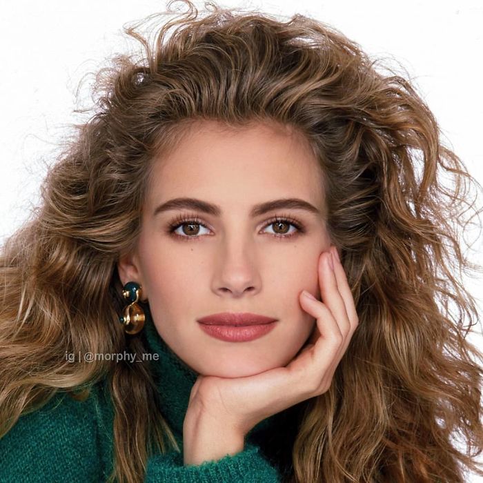 Emma Roberts y Julia Roberts fusionados por  por el artista francés Morphy_me; Artista fusiona a dos celebridades y crea increíbles mashups