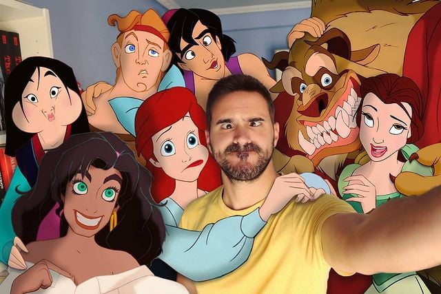 Samuel MB con personajes de Disney