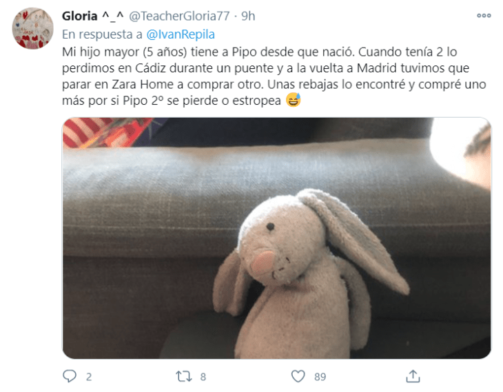 Tuits de padres buscando los peluches de sus hijos