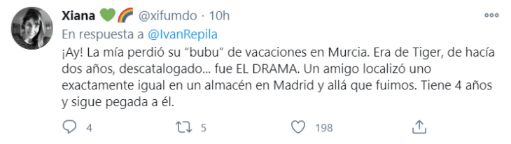 Tuits de padres buscando los peluches de sus hijos