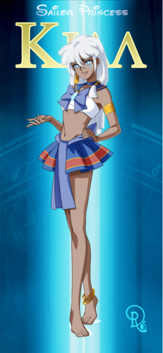 Ilustración digital de la artista Drachea Rannak, del personaje de Disney de Kida de 'Atlantis el reino perdido' en su versión anime