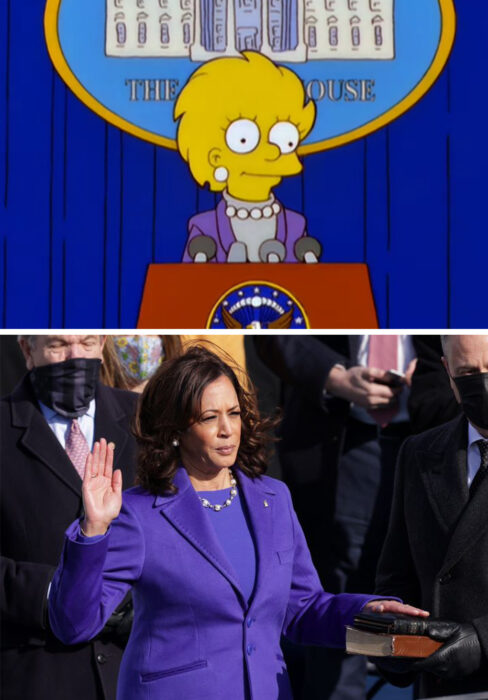 Los Simpson y el vestido de Kamala Harris