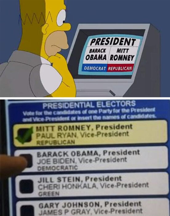 Los Simpson y las máquinas defectuosas de votación