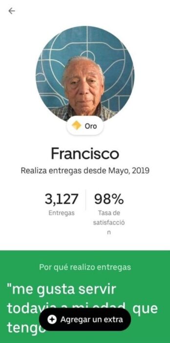 Perfil de Panchito en la app 