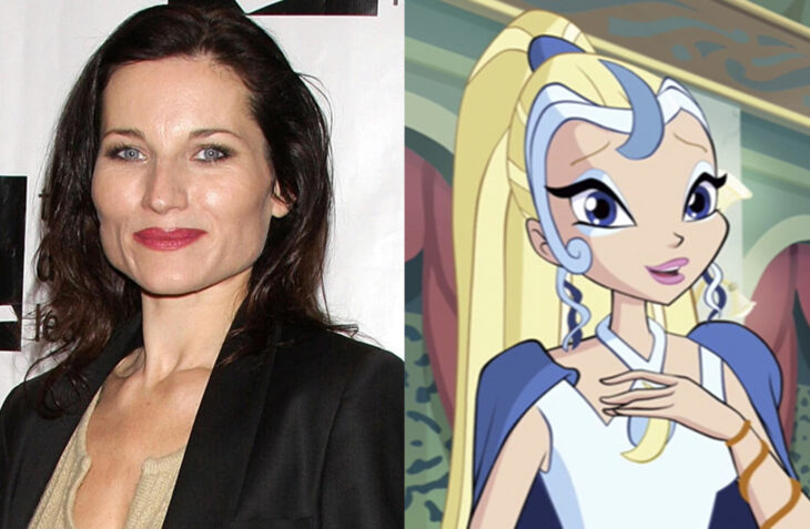 Kate Fleetwood en comparación con su personaje de Luna en la serie el club winx