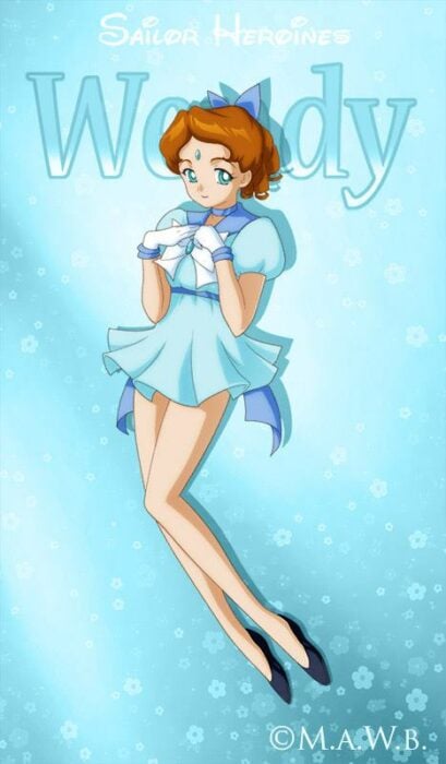 Ilustración digital de la artista Drachea Rannak, del personaje de Disney, Wendy de 'Peter Pan' en su versión anime