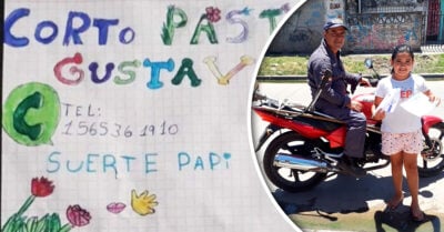 ¡Ternura! Niña dibuja anuncio para ayudarle a su papá a encontrar trabajo