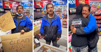 Héroe sin capa ayuda a hombre sin hogar a comprar los lentes que necesitaba